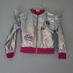 LOL SURPRISE! OMG Dolls Medium Silver Pink Full Zip Windbreaker Jacket NWOT
